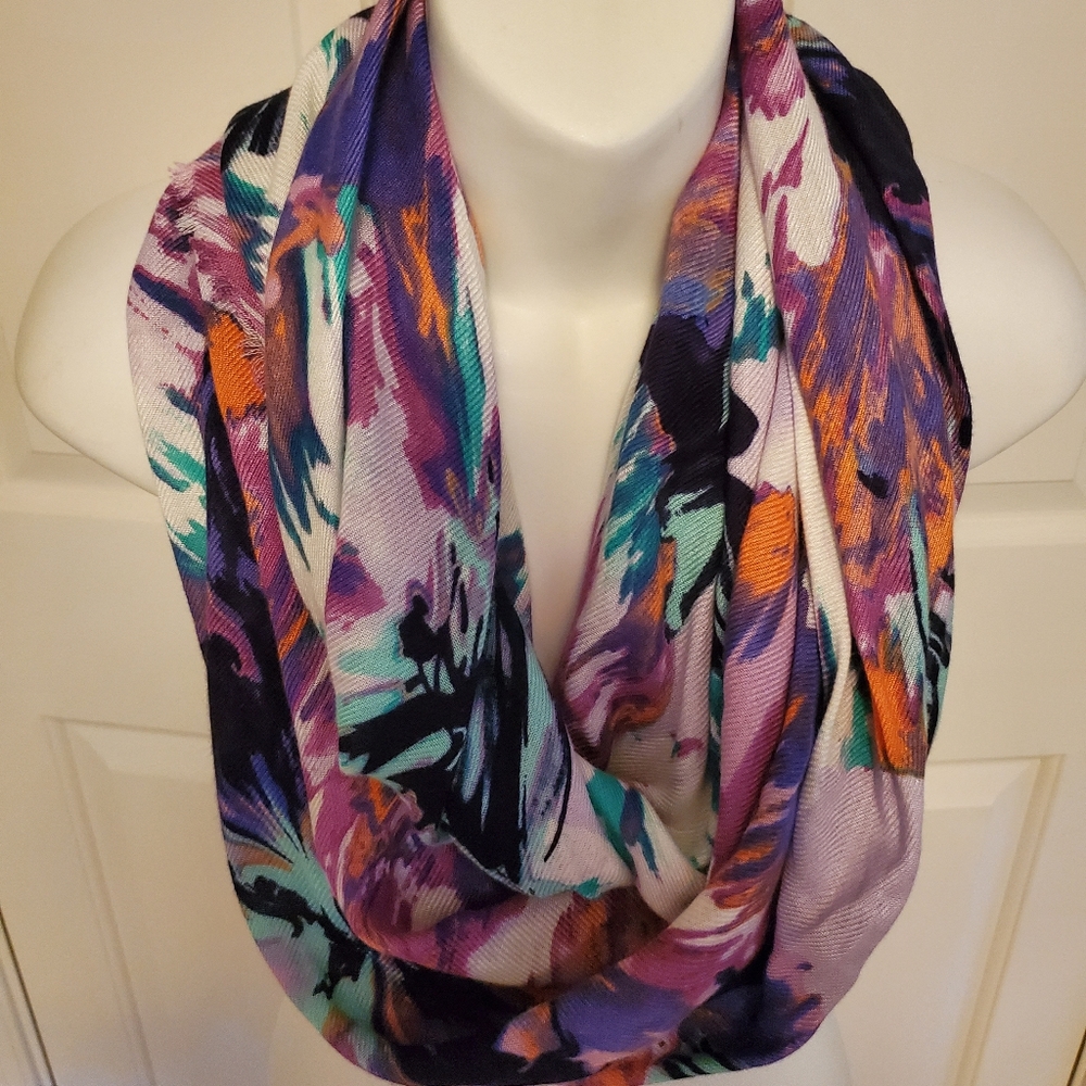 Apt. 9 Infinity Scarf Mint Rose Lavender Orange Abstract Print